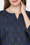 Shararat Cotton Pyajama Set - Dark Blue — thumbnail 8